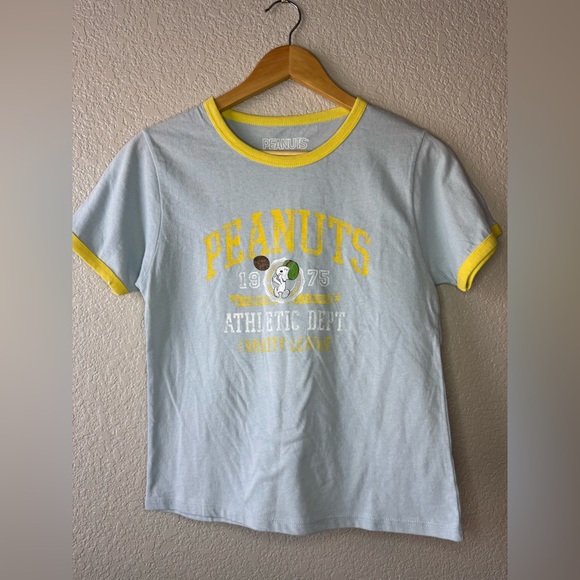 Peanuts Snoopy Athletic Dept Varsity League Ringer Tee Medium NWOT - Picture 2 of 7